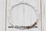 CGB7127 4mm white howlite & yellow tiger eye beaded meditation yoga bracelets