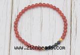 CGB7129 4mm red agate & black onyx beaded meditation yoga bracelets