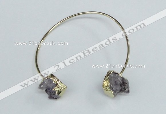 CGB720 13*18mm oval druzy amethyst gemstone bangles wholesale