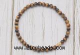 CGB7203 4mm tiny grade AA yellow tiger eye beaded meditation yoga bracelets