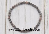 CGB7217 4mm tiny grey opal beaded meditation yoga bracelets