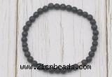 CGB7221 4mm tiny black lava beaded meditation yoga bracelets