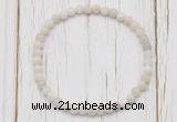 CGB7225 4mm tiny white crazy lace agate beaded meditation yoga bracelets