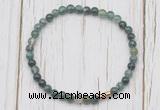 CGB7229 4mm tiny moss agate beaded meditation yoga bracelets