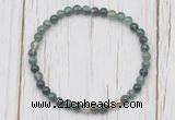 CGB7229 4mm tiny moss agate beaded meditation yoga bracelets