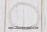 CGB7238 4mm tiny white jade beaded meditation yoga bracelets