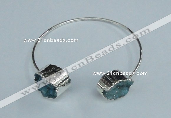 CGB724 13*18mm oval druzy agate gemstone bangles wholesale