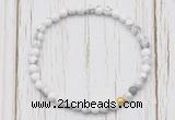 CGB7253 4mm tiny white howlite beaded meditation yoga bracelets