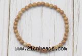 CGB7273 4mm tiny wooden jasper beaded meditation yoga bracelets