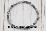 CGB7275 4mm tiny black water jasper beaded meditation yoga bracelets