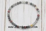 CGB7277 4mm tiny blood jasper beaded meditation yoga bracelets