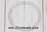 CGB7286 4mm tiny white crystal beaded meditation yoga bracelets