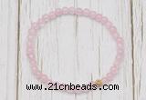 CGB7287 4mm tiny rose quartz beaded meditation yoga bracelets