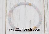 CGB7294 4mm tiny morganite beaded meditation yoga bracelets