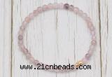 CGB7295 4mm tiny strawberry quartz beaded meditation yoga bracelets