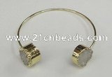 CGB731 15mm coin druzy agate gemstone bangles wholesale