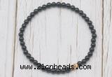 CGB7310 4mm tiny black tourmaline beaded meditation yoga bracelets