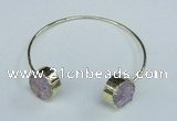 CGB732 15mm coin druzy agate gemstone bangles wholesale