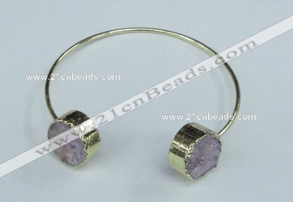 CGB732 15mm coin druzy agate gemstone bangles wholesale