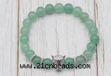 CGB7385 8mm green aventurine bracelet with leopard head for men or women