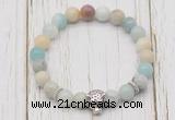 CGB7393 8mm amazonite bracelet with tiger head for men or women