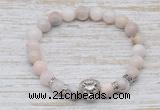 CGB7412 8mm natural pink opal bracelet with lion head for men or women