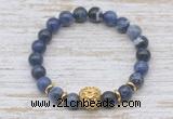 CGB7416 8mm sodalite bracelet with lion head for men or women