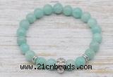 CGB7420 8mm peru amazonite bracelet with skull for men or women