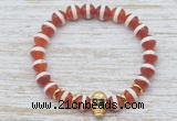 CGB7432 8mm Tibetan agate bracelet with skull for men or women