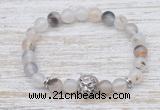 CGB7454 8mm montana agate bracelet with lion head for men or women