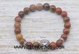 CGB7463 8mm red moss agate bracelet with lion head for men or women