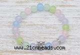 CGB7473 8mm colorful candy jade bracelet with owl head for men or women