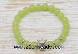 CGB7482 8mm candy jade bracelet with leopard head for men or women