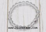 CGB7485 8mm white crystal bracelet with buddha for men or women