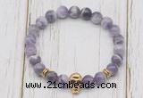 CGB7491 8mm dogtooth amethyst bracelet with skull for men or women