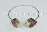 CGB755 13*18mm - 15*20mm oval druzy agate gemstone bangles