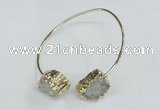 CGB775 13*18mm - 15*20mm freeform druzy agate gemstone bangles