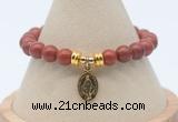 CGB7752 8mm red jaspe bead with luckly charm bracelets