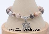 CGB7756 8mm brown zebra jasper bead with luckly charm bracelets