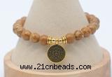 CGB7759 8mm wooden jasper bead with luckly charm bracelets