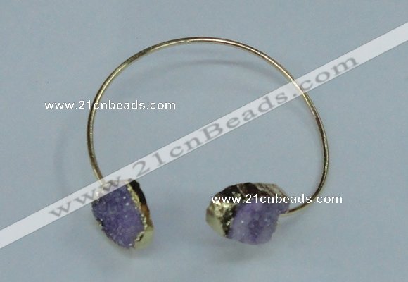 CGB776 13*18mm - 15*20mm freeform druzy agate gemstone bangles