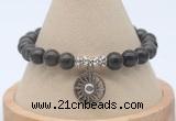 CGB7760 8mm coffee jasper bead with luckly charm bracelets