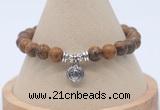 CGB7762 8mm elephant skin jasper bead with luckly charm bracelets