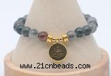 CGB7763 8mm blood jasper bead with luckly charm bracelets