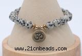 CGB7768 8mm dalmatian jasper bead with luckly charm bracelets