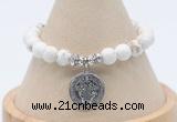 CGB7791 8mm white howlite bead with luckly charm bracelets