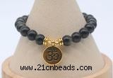 CGB7804 8mm golden obsidian bead with luckly charm bracelets