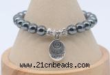 CGB7807 8mm hematite bead with luckly charm bracelets wholesale