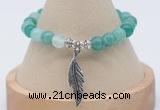 CGB7844 8mm green banded agate bead with luckly charm bracelets