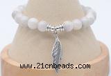 CGB7855 8mm white crazy lace agate bead with luckly charm bracelets